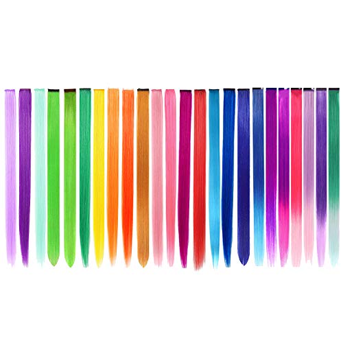 48 extensiones de cabello PCS en 24 colores, destacando el cabello largo y recto de 22 pulgadas para niñas, accesorios para el cabello de moda