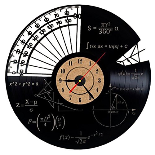 Acctin Reloj de Pared Winnie The Pooh Discos de Vinilo Reloj de Pared Transportador Fórmula Matemática Retro Reloj, 002