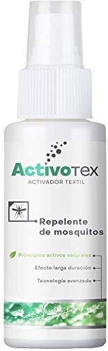 ActivoTex Spray Repelente de Mosquitos Natural | Antimosquitos de Larga duración contra picaduras para niños, Adultos, Perros. | Extracto Natural Citrodiol | Auyentador de Mosquitos Potente (80ml)