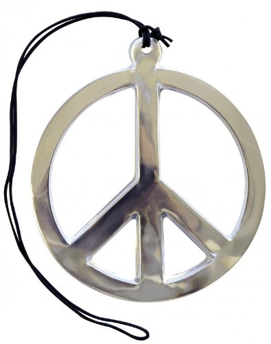 Aec – ac0153 – Collar PVC Peace and Love Argente Gigante diámetro 17 cm