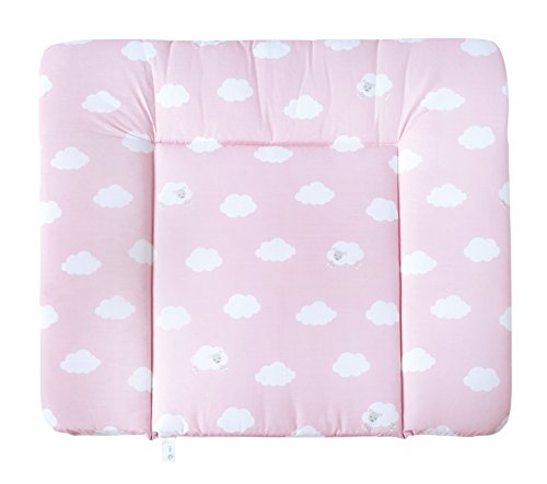 Alfombrilla de cambiador roba de 85x75 cm, coleccion textil roba "Little cloud rosa", suave alfombrilla de cambiador para bebé recubierto con pelicula de PU