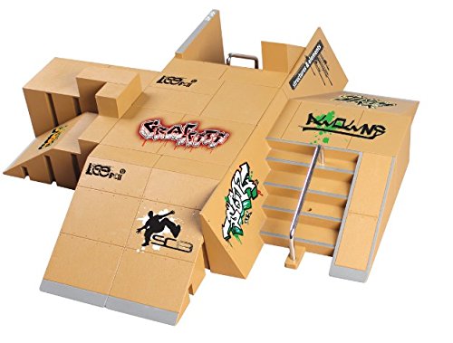 AOIXBCUROC - Kit de parque de skate, 11 piezas de rampa para skate Park para diapasón Tech De-ck Mini Dedo Skateboard