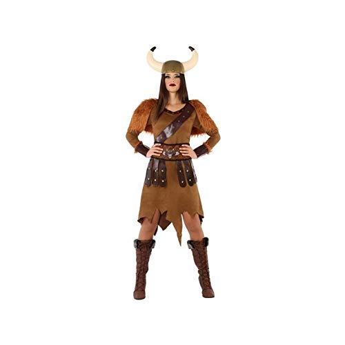 Atosa-61403 Atosa-61403-Disfraz Vikinga-Adulto Mujer, Color marrón, XL (61403 , color/modelo surtido