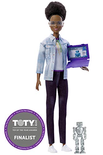 Barbie Quiero Ser ingeniera robótica, muñeca afroamericana con accesorios (Mattel FRM10)