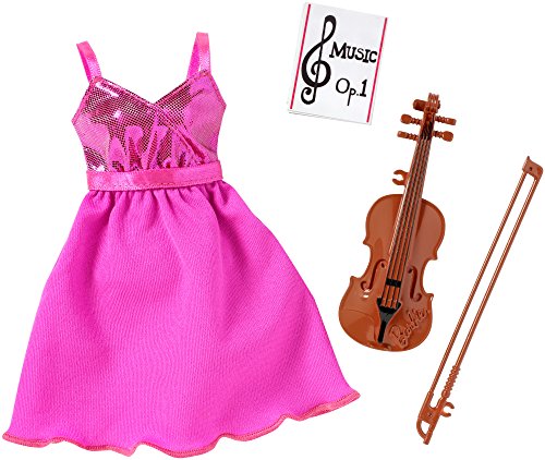 Barbie - Vestido de muñeca con violín, Color Rosa (Mattel DNT94)