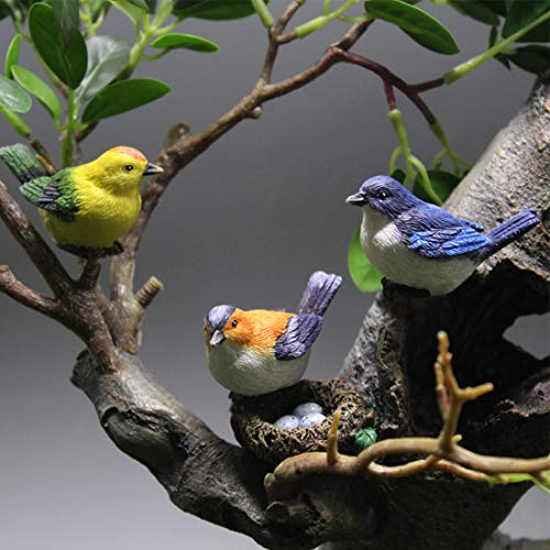 BESLIME Adornos de resina de pájaros realistas, para decoración del hogar, exterior y exterior, 4 unidades