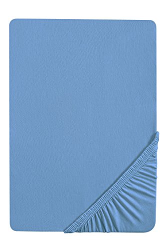 Biberna 77155/282/040 - Sábana bajera ajustable elástica, para una cama individual de 90 x 190 cm hasta 100 x 200 cm, color azul oscuro