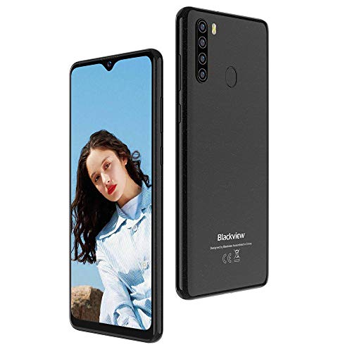 Blackview A80 Pro (2021) Teléfono Móvil Libre con Cámara Cuádruple 13MP, 6.49" HD+ Water-Drop Screen Smartphone Libre, 4GB+64GB, Batería 4680mAh, Octa-Core, Android 9, Dual Sim 4G/Face ID/GPS-Negro