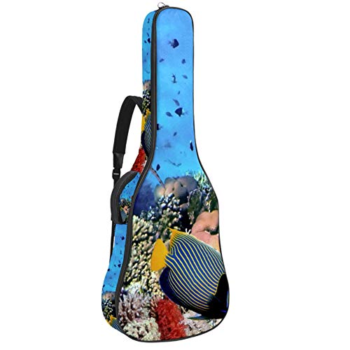 Bolsa para guitarra impermeable con cremallera suave para guitarra, bajo, acústico y clásico, para guitarra eléctrica, peces y tortuga