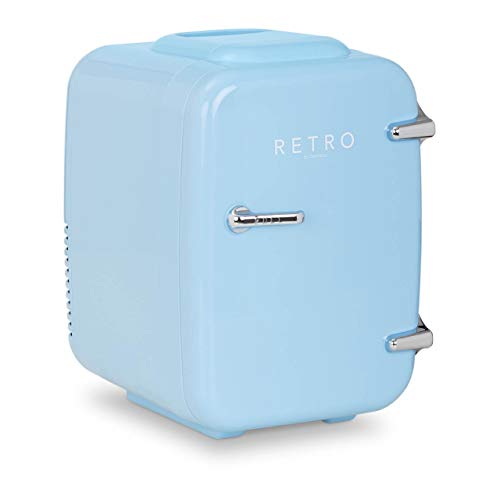 bredeco Mini Refrigerador Nevera De Viaje BCMF-4L-LB (Temperatura: 5-65 °C, 12/24 / 100-240 V, Pantalla LED, Volumen: 4 L, Color azul)
