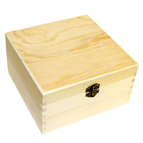 Caja de madera Caja de madera 12 x 21.5 x 21.5 cm, Creative decó Caja de Madera Ideal para guardar objetos pequeños