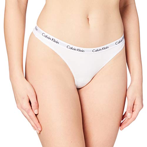 Calvin Klein Carousel-Thong Bragas, Blanco (White 100), Medium para Mujer