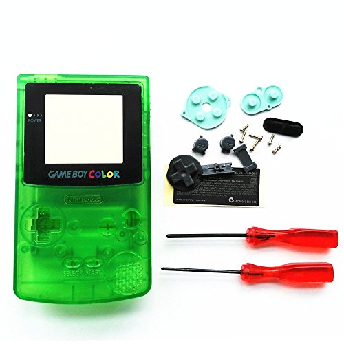 Carcasa completa de repuesto para Nintendo Gameboy Color GBC, color verde transparente