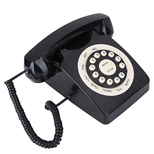 Ccylez Teléfono Fijo Antiguo Vintage Retro Teléfono clásico de los años 80, teléfono Fijo Estilo Europeo, teléfono Marcado automático con Llamada HD, Altavoz y función de re-marcación para decoración