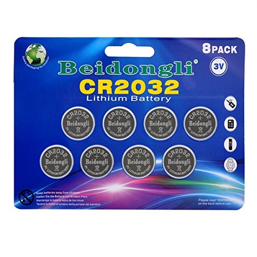 CR2032 3v lithium battery button coin cell battery for watches calculators led candles(8pack)