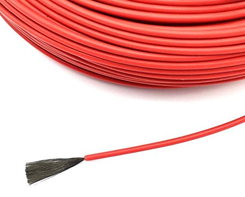 CROSYO 1 unid 20 m 12 k 33 ohmios de calefacción infrarroja Sistema de Cable de calefacción de Piso 2.0 mm de Fibra de Carbono Alambre eléctrico Piso de la línea Directa FF46 (Color : Rojo)