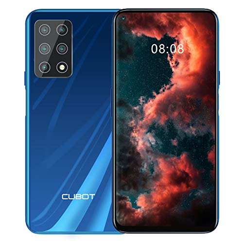 CUBOT X30 Smartphone, 4G Teléfono Móvil, Pantalla FHD + de 6,4 Pulgadas, 6 GB RAM + 128 GB ROM, Cinco Cámaras, Dual SIM, 4200 mAh, Android 10.0, NFC, Face ID,Azul