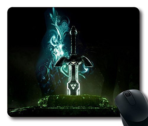 Custom ratón para videojuegos con la leyenda de zelda espada gráficos fondo goma de neopreno antideslizante tamaño estándar 22,86 cm (220 mm) X 7 cm (180 mm) X 1/8 (3 mm) escritorio Mousepad Laptop Mousepads cómodo alfombrilla para ratón de ordenador