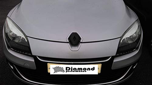 Diamond Performance Renault Megane RS, MK3 (2008-2013), Fibra de Carbono Efecto Insignia Cubiertas Delantero y Trasero, Negro Brillante