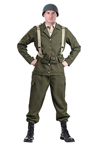 Disfraz de soldado de lujo WW2 - verde - X-Small