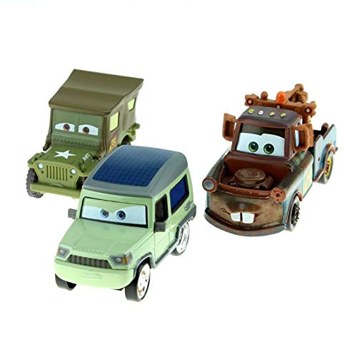 Disney 3pcs/Lot Disney Pixar Cars Mater Miles Axlerod Sarge Diecast Metal Toy Car Model 1:55 Loose Alloy Car Toys 3pcs Lot