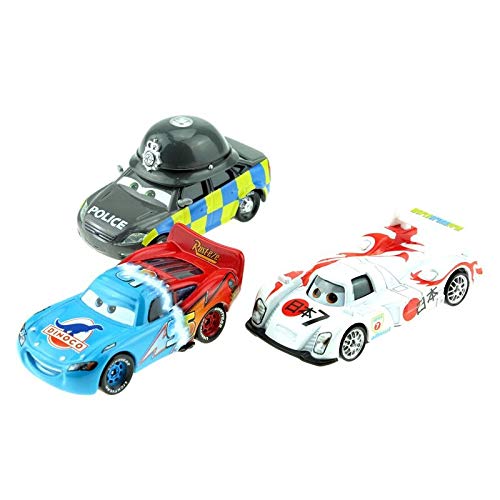 Disney 5pcs/Lot Disney Pixar Cars Lighting Mcqueen Doug Speedcheck 1:55 Scale Diecast Metal Alloy Modle Cars Birthday Gift For Children 3pcs Lot