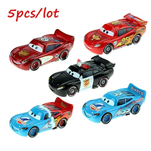 Disney 5pcs/Lot Disney Pixar Cars Lightning Mcqueen Diecast Metal Alloy Toy Cars Model 1:55 Loose In Stock 5pcs Lot