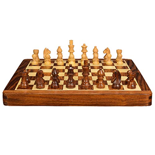 Dzwyc Ajedrez Internacional Ajedrez magnético con Tablero de ajedrez de Madera Plegable Juguetes educativos para niños Principiantes y Adultos Juego Juego de ajedrez dedicado Internacional