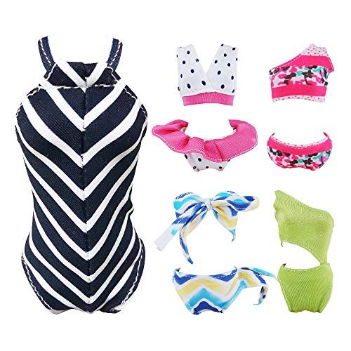 E-TING 5 Conjuntos Bikini Traje de Baño Vestir Ropa para muñeca de niña(Swim Style A)(muñeca no incluida)
