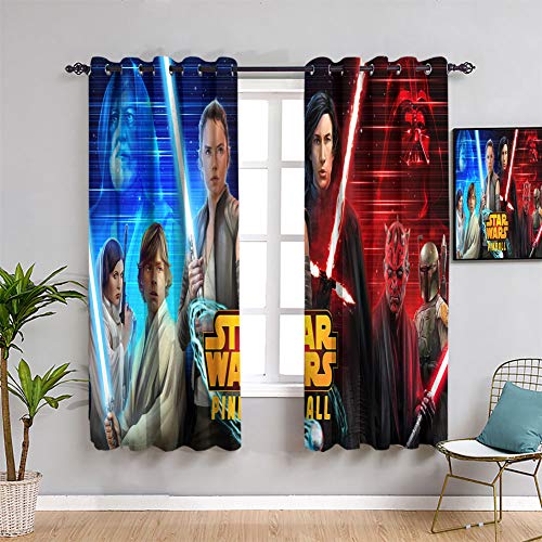 Elliot Dorothy Star Wars Pinball - Cortinas opacas para dormitorio, para sala de estar, oscurecimiento de cortinas anchas (63 x 63 cm)