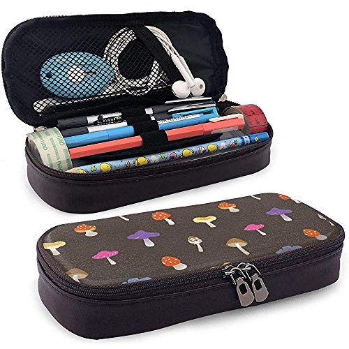 Encantadora caja de lápices de setas de colores de gran capacidad de almacenamiento de cuero bolsa titular lápiz papelería organizador bolsa de lápices con cremallera