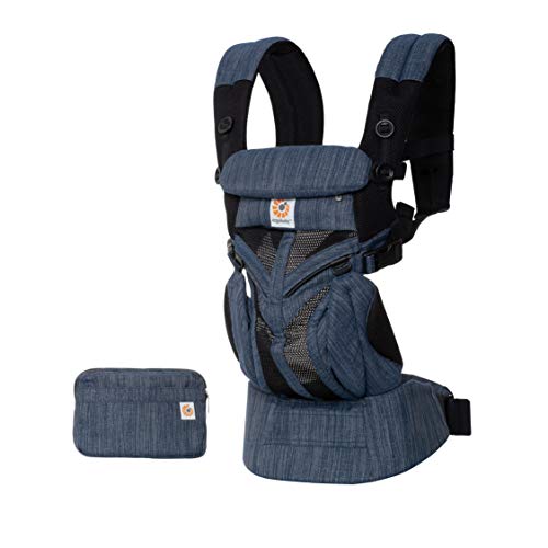 Ergobaby Mochila Portabebé Ergonómica Omni 360 Cool Air Mesh Indigo Weave, 4-Posiciones de Porteo