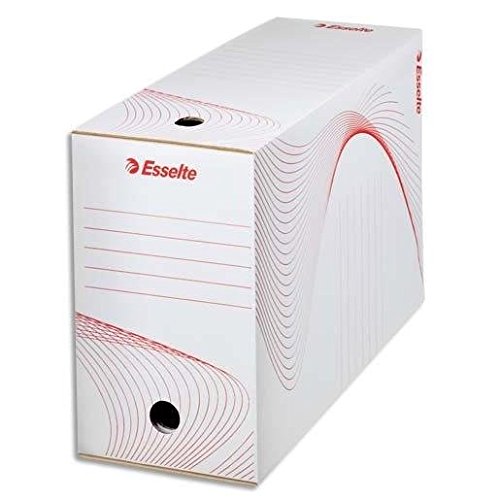 Esselte - Lote de 10 cajas archivadoras, cartón, 25 x 35 cm, lomo de 150 mm, color blanco