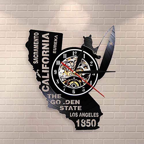 Eureka - Reloj de pared con diseño de The Golden State California State