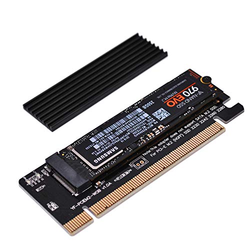 EZDIY-FAB Adaptador PCIe NVME,Adaptador M.2 NVME SSD a PCI Express con disipador de Calor,Solo admite Ranura PCIe x16,Soporte M.2 SSD 2230 2242 2260 2280