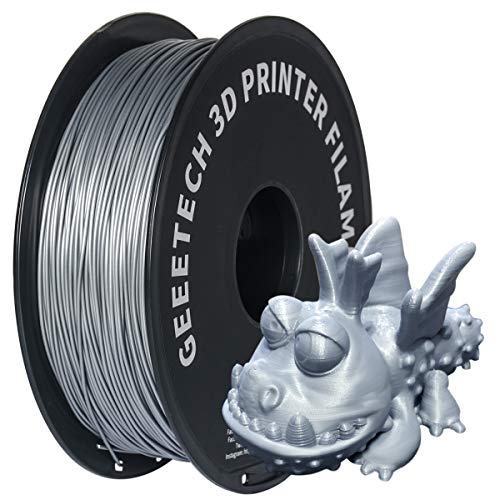 GEEETECH Filamento PLA 1.75mm para impresión 3D, 1kg Spool, Plata