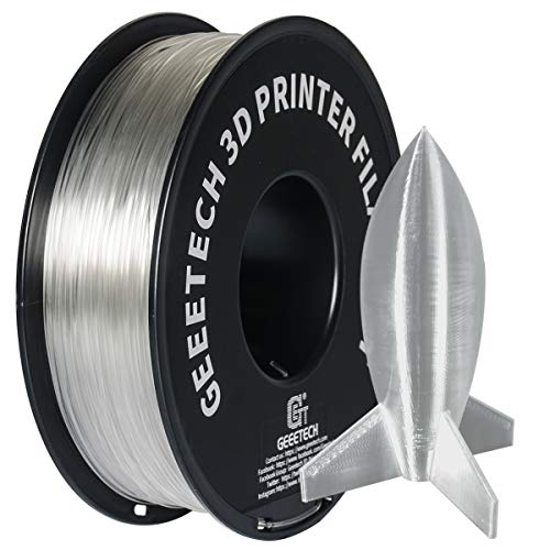 GEEETECH Filamento PLA 1.75mm para impresión 3D, 1kg Spool, Transparente