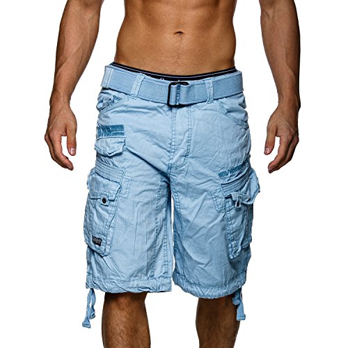 Geographical Norway People - Pantalón corto para hombre azul claro XL