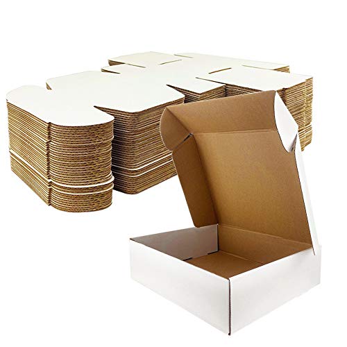 Giftgarden Caja de Cartón Craft 17.8x12.7x5.1 cm，Color Blanco,Cajas de Carton para Envíos Corrugado，25 Unidades