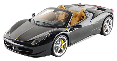 Hotwheels - Elite (Mattel) – bcj90 – Ferrari 458 Italia Spider – 2008 – Escala 1/18 – Negro/Interior Beige