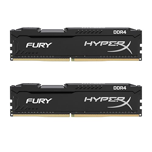 HyperX Fury - Memoria RAM de 16 GB (DDR4, Kit 2 x 8 GB, 2400 MHz, CL15, DIMM XMP, HX424C15FB2K2/16) Color Negro
