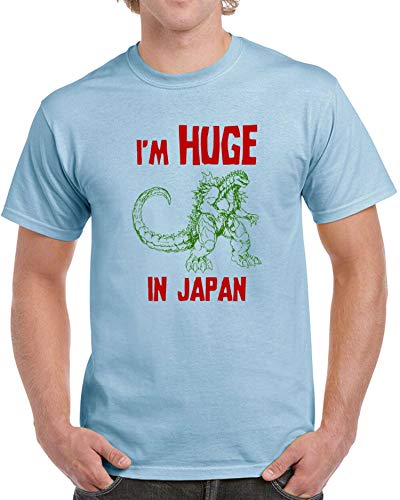 I'm Huge in Japan Mens T-Shirt Funny Monster Movie Vintage 80s Cult Classic,Light Blue,4XL