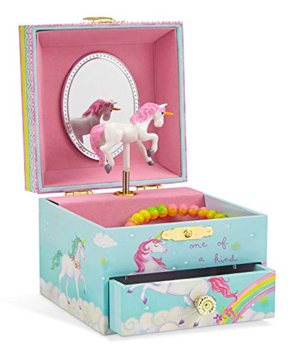 Jewelkeeper - Caja Infantil de Música con Unicornio y Arco Iris, Equipada de Cajón Extraíble - Melodía The Unicorn