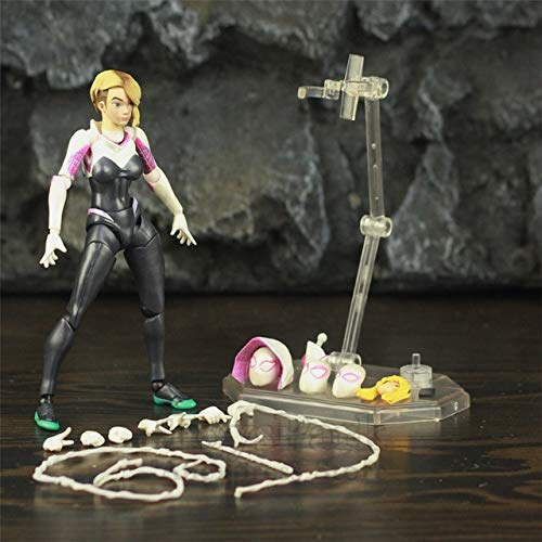 Jwyq Spider Gwen 6"Figura de acción en el Spider Verse Legends Man KO's Amazing Yamaguchi 004 Toys Doll   Loose