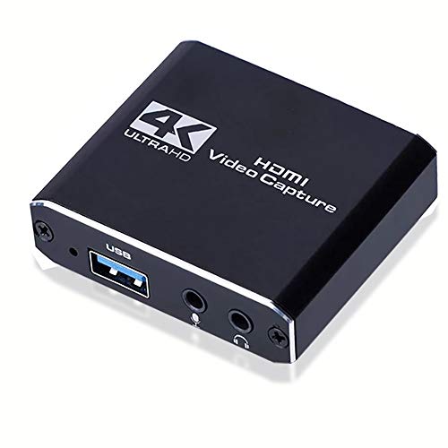 KuWFi HDMI Tarjeta Captura Video,tarjeta de captura de video 4K HDMI a USB 3.0 con transmisión en vivo 1080P 60Hz 4K HDMI Tarjeta de captura videojuegos para Switch PS4 PS3 Xbox Recording Box ect