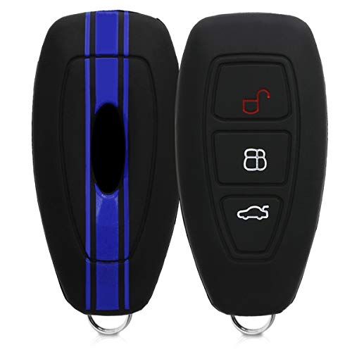 kwmobile Funda Compatible con Ford Llave de Coche Keyless Go de 3 Botones - Carcasa Protectora Suave de Silicona - Rally