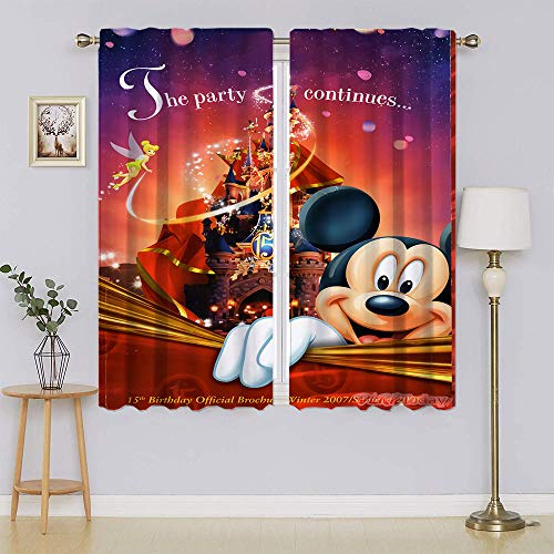 lacencn Mickey-Mouse Panel de cortina con ojales de eficiencia energética, cortinas de sala de estar, cortinas de privacidad de eficiencia energética para sala de estar, 55 x 45 cm