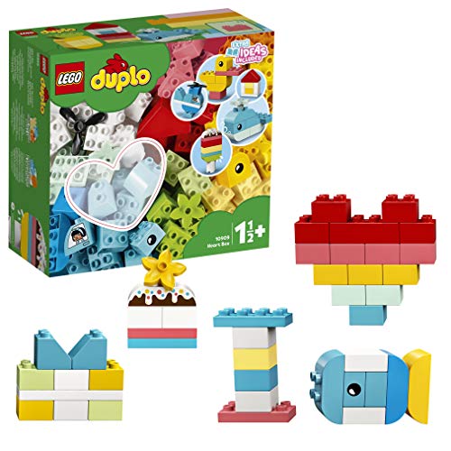 LEGO 10909 Duplo Classic Caja de Corazón, Juguete de Construcción, Actividades Creativas para niños de +1,5 año
