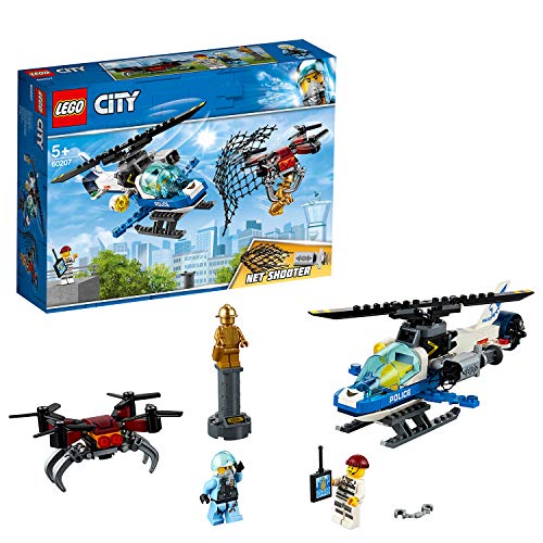 LEGO City - Police Policía Aérea: A la Caza del Dron, Set Creativo de construcción y Aventuras con dron de Juguete y minifigura Dorada (60207)