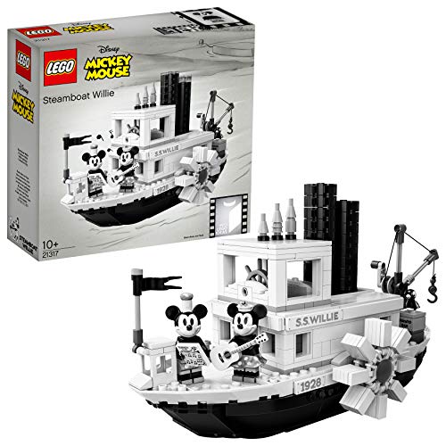 LEGO Ideas - El Botero Willie, Juego de Construcción del Barco Clásico de Vapor Inspirado en el Corto de Animación de Disney, con Minifiguras de Mickey y Minnie Mouse (21317)